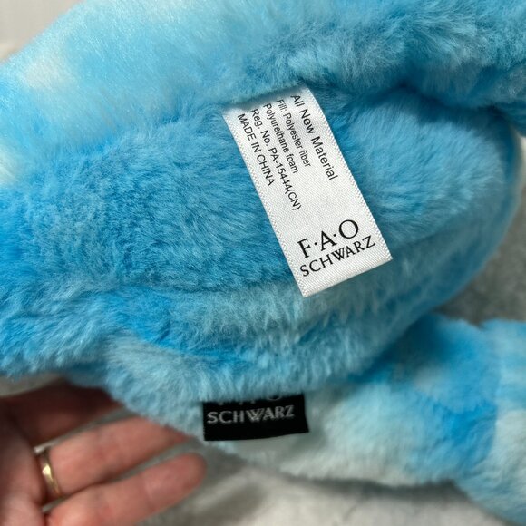 FAO Schwarz Blue Dinosaur Plush | Soft Cuddly Stuffed Animal 12" Soft Toy - Picture 6 of 6